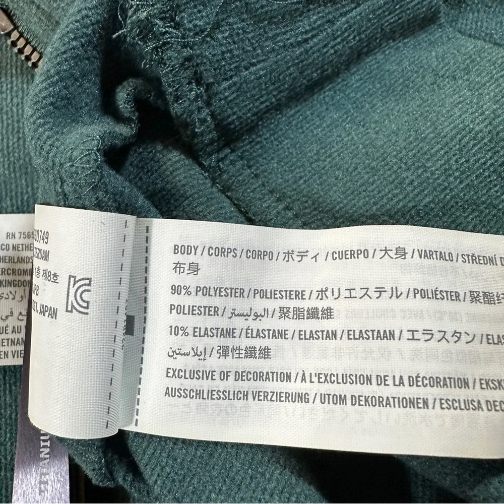 Abercrombie Kids Boys‎ 15/16 Relaxed Fit Quarter Zip Pullover Teal Cozy Warm